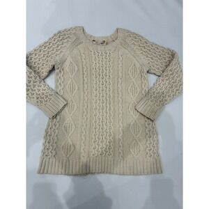 Soft Surroundings Cream Neutral Chunky Cable Knit Sweater Tunic S Cottagecore